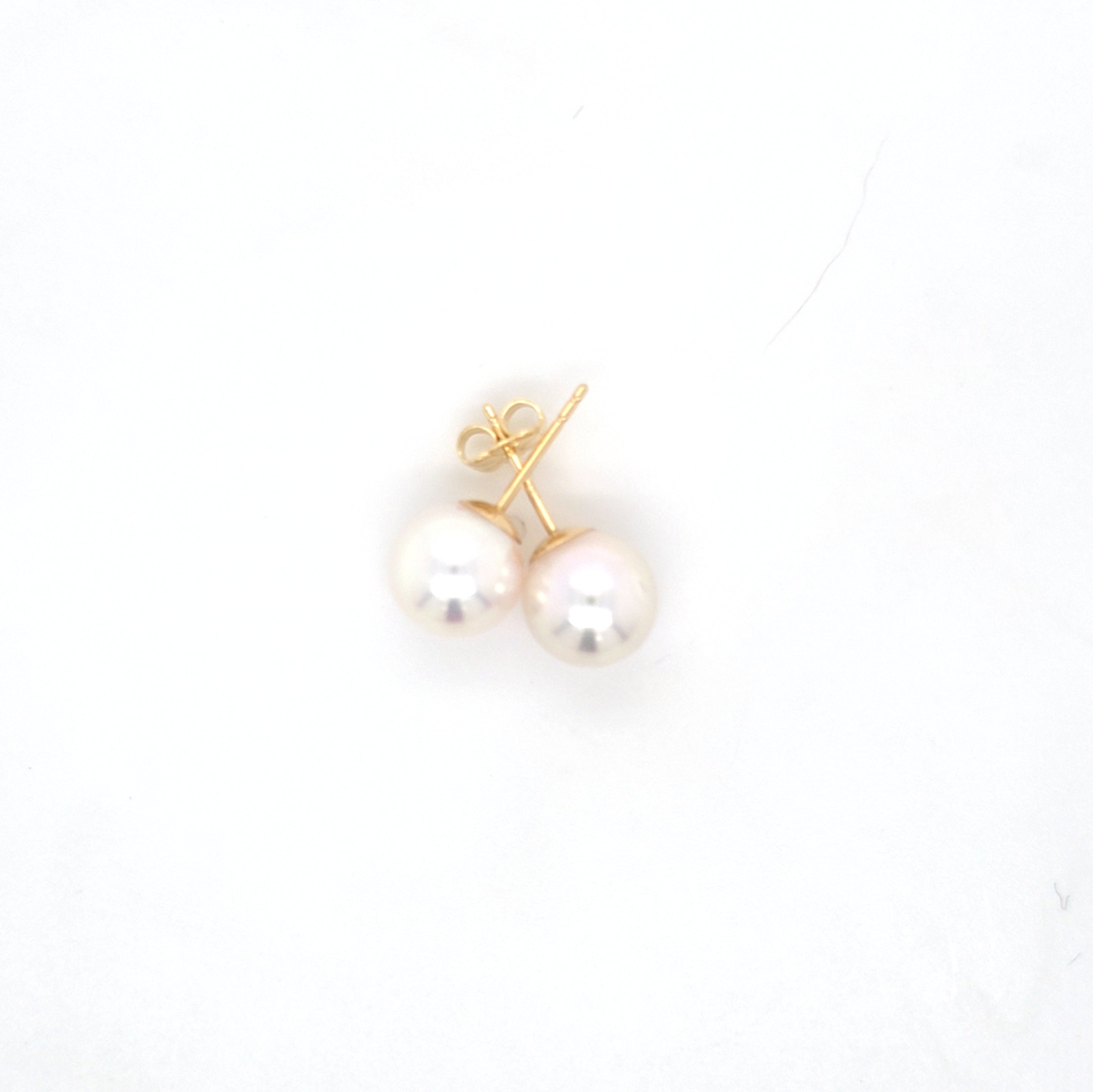 Classic Pearl Stud Earrings AAA Quality Akoya Pearls 9.0mm - 9.5mm - Montpellier Jewellers