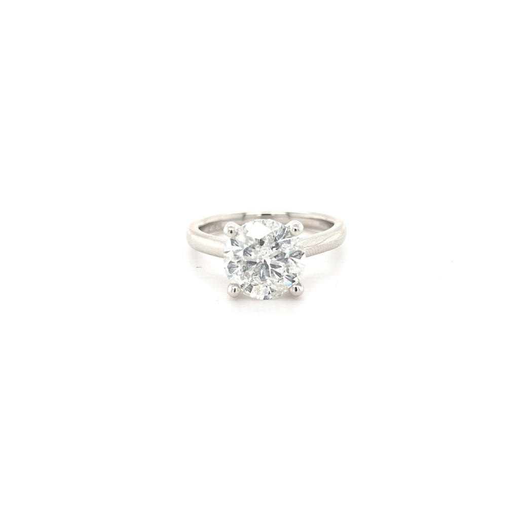 3.00ct H/I1 Round Brilliant Cut Diamond Solitaire Set in Platinum - Montpellier Jewellers
