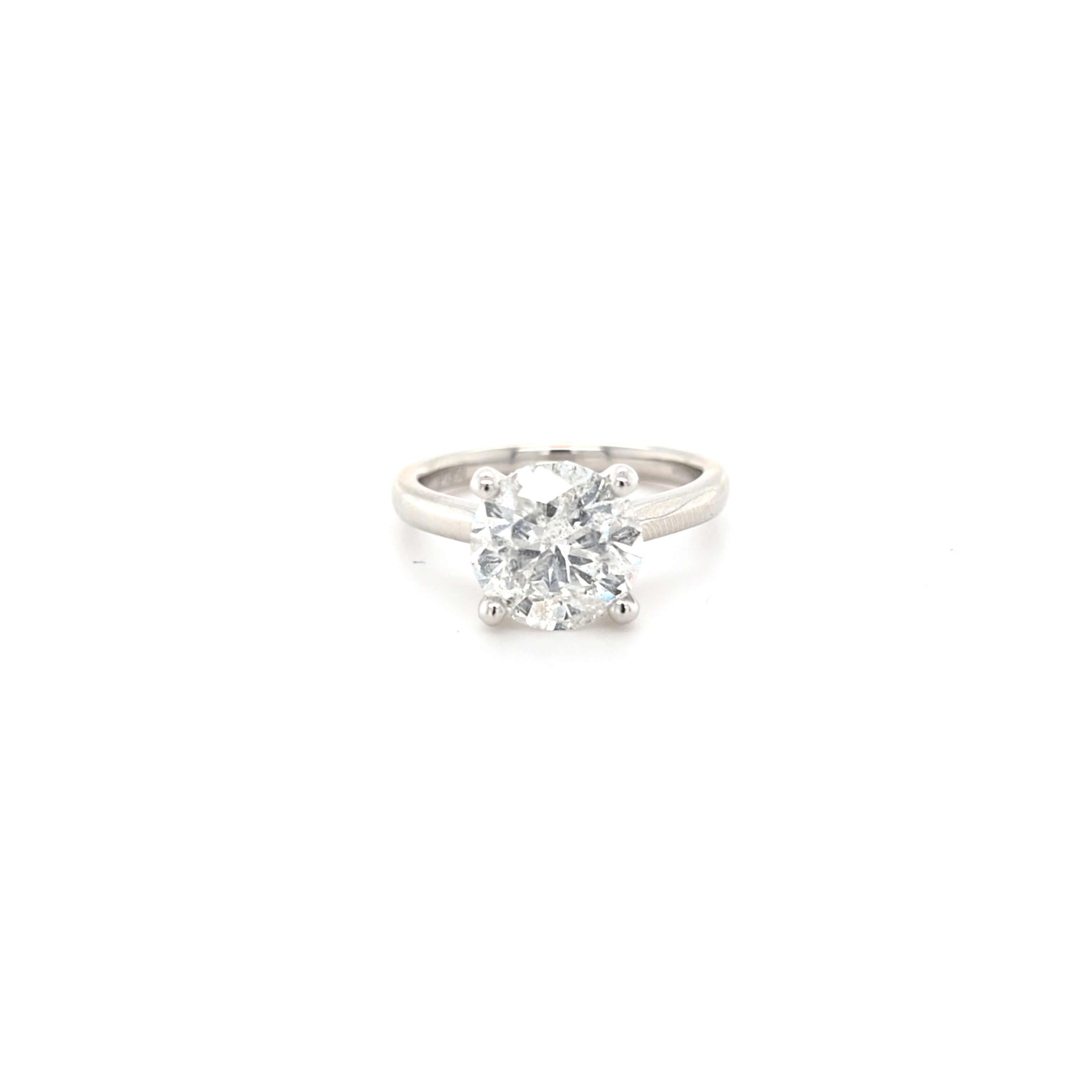 3.00ct H/I1 Round Brilliant Cut Diamond Solitaire Set in Platinum - Montpellier Jewellers