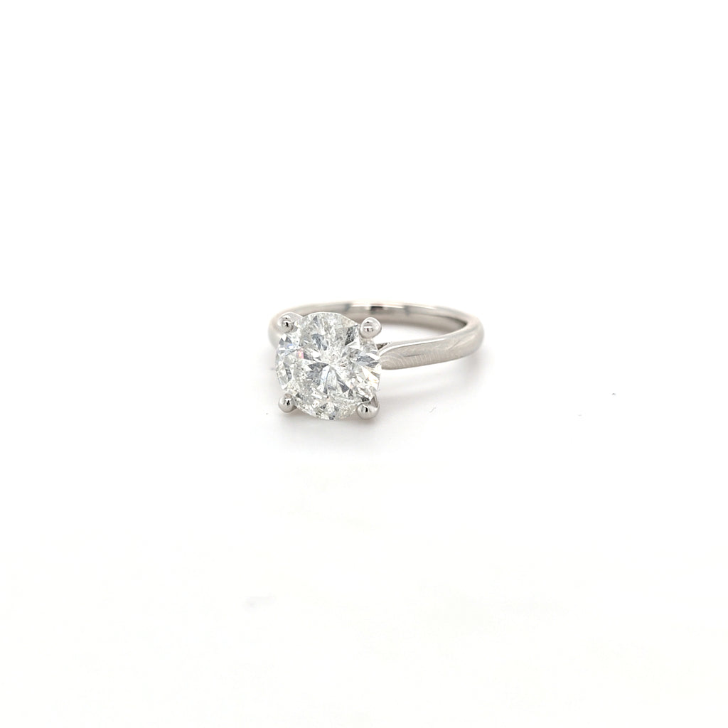 3.00ct H/I1 Round Brilliant Cut Diamond Solitaire Set in Platinum - Montpellier Jewellers