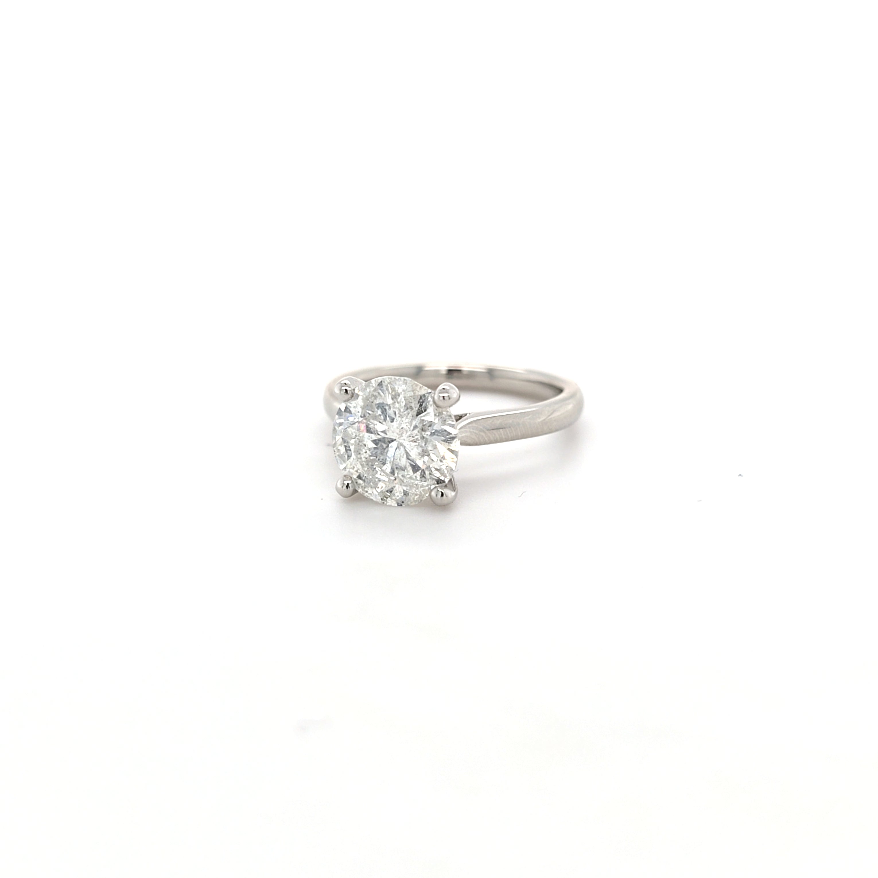 3.00ct H/I1 Round Brilliant Cut Diamond Solitaire Set in Platinum - Montpellier Jewellers