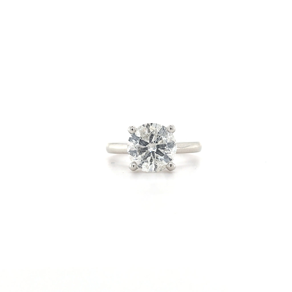 3.00ct H/I1 Round Brilliant Cut Diamond Solitaire Set in Platinum - Montpellier Jewellers