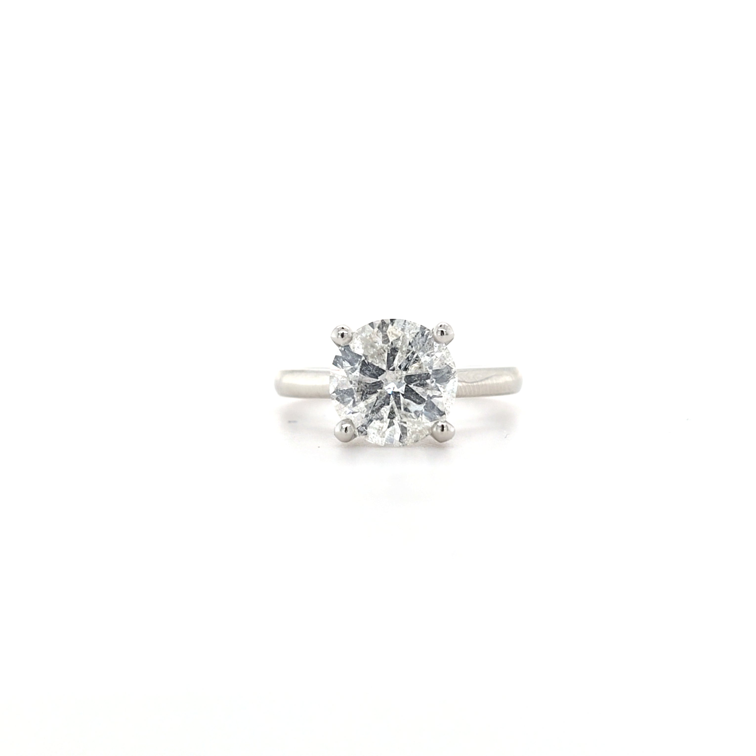 3.00ct H/I1 Round Brilliant Cut Diamond Solitaire Set in Platinum - Montpellier Jewellers