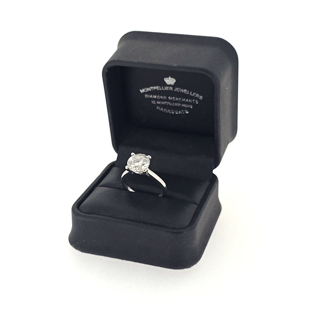 3.00ct H/I1 Round Brilliant Cut Diamond Solitaire Set in Platinum - Montpellier Jewellers