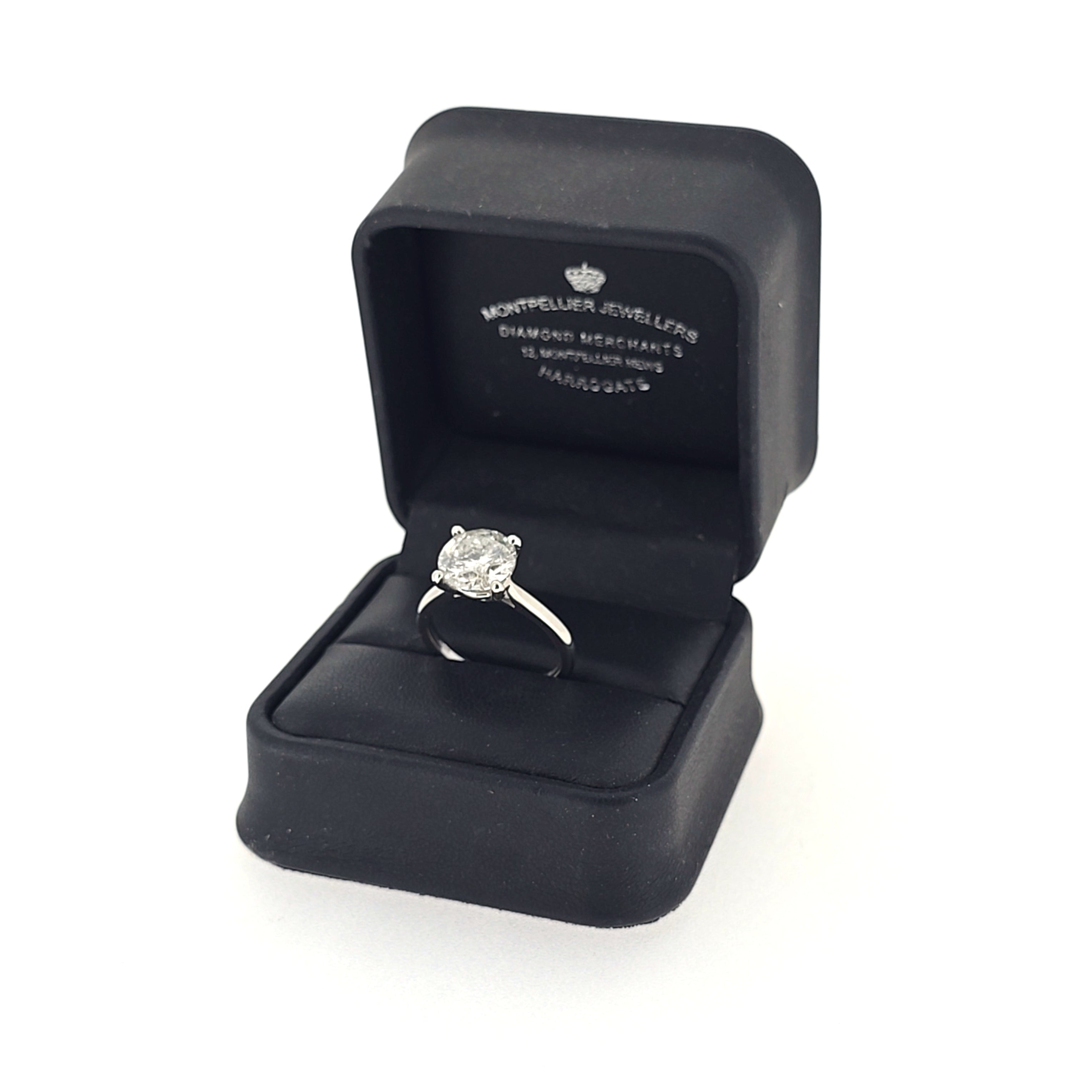 3.00ct H/I1 Round Brilliant Cut Diamond Solitaire Set in Platinum - Montpellier Jewellers
