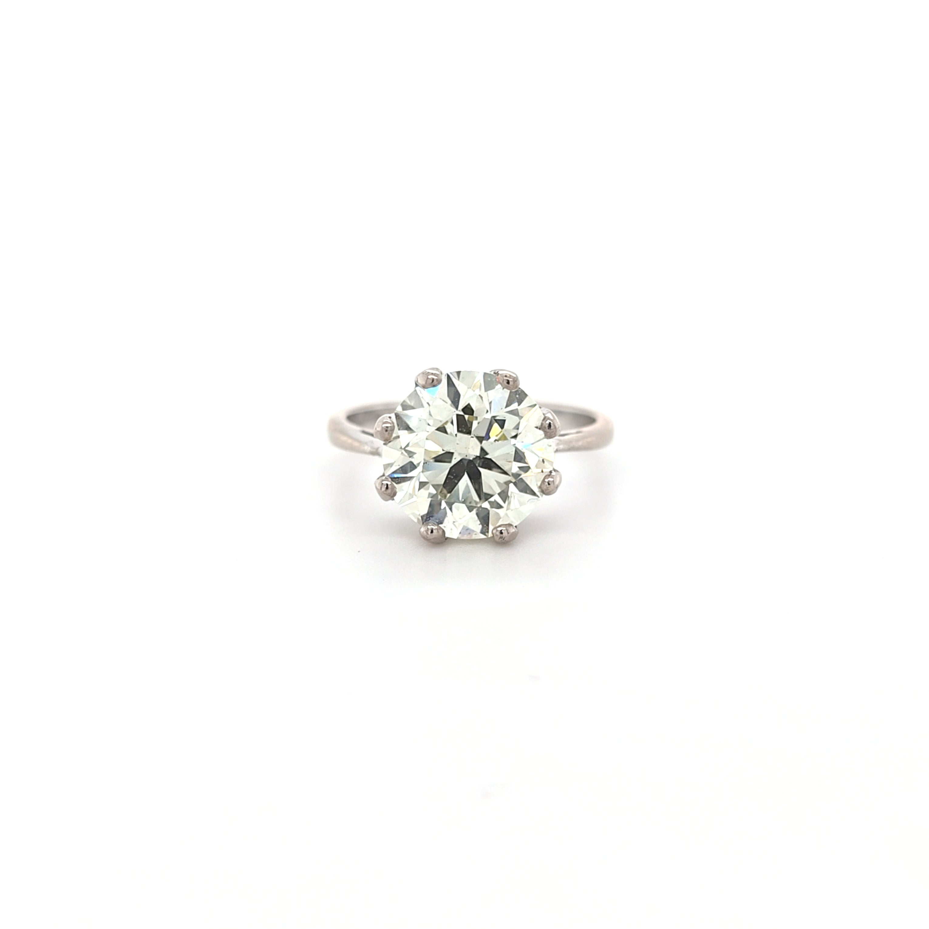 4.02ct M/SI1 Round Brilliant Cut Diamond Solitaire Set in 18ct White Gold - Montpellier Jewellers
