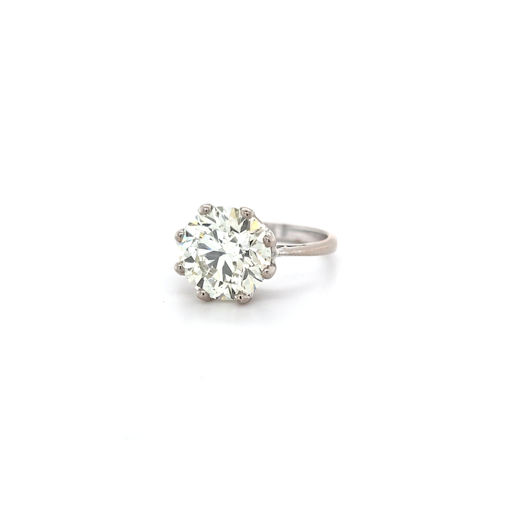 4.02ct M/SI1 Round Brilliant Cut Diamond Solitaire Set in 18ct White Gold - Montpellier Jewellers