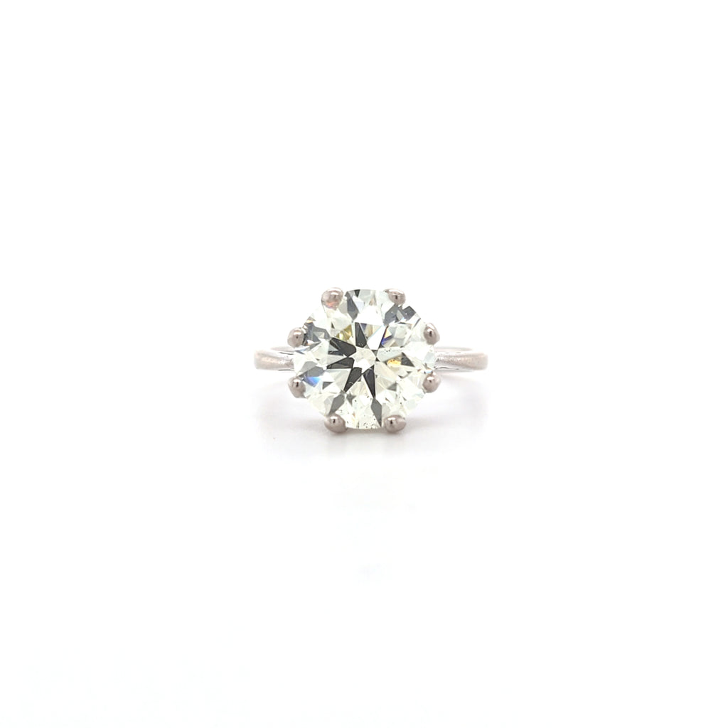 4.02ct M/SI1 Round Brilliant Cut Diamond Solitaire Set in 18ct White Gold - Montpellier Jewellers