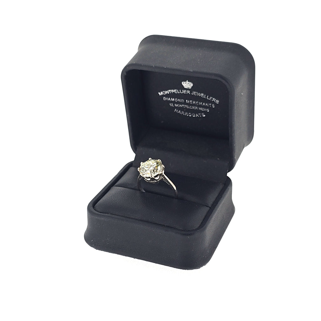 4.02ct M/SI1 Round Brilliant Cut Diamond Solitaire Set in 18ct White Gold - Montpellier Jewellers