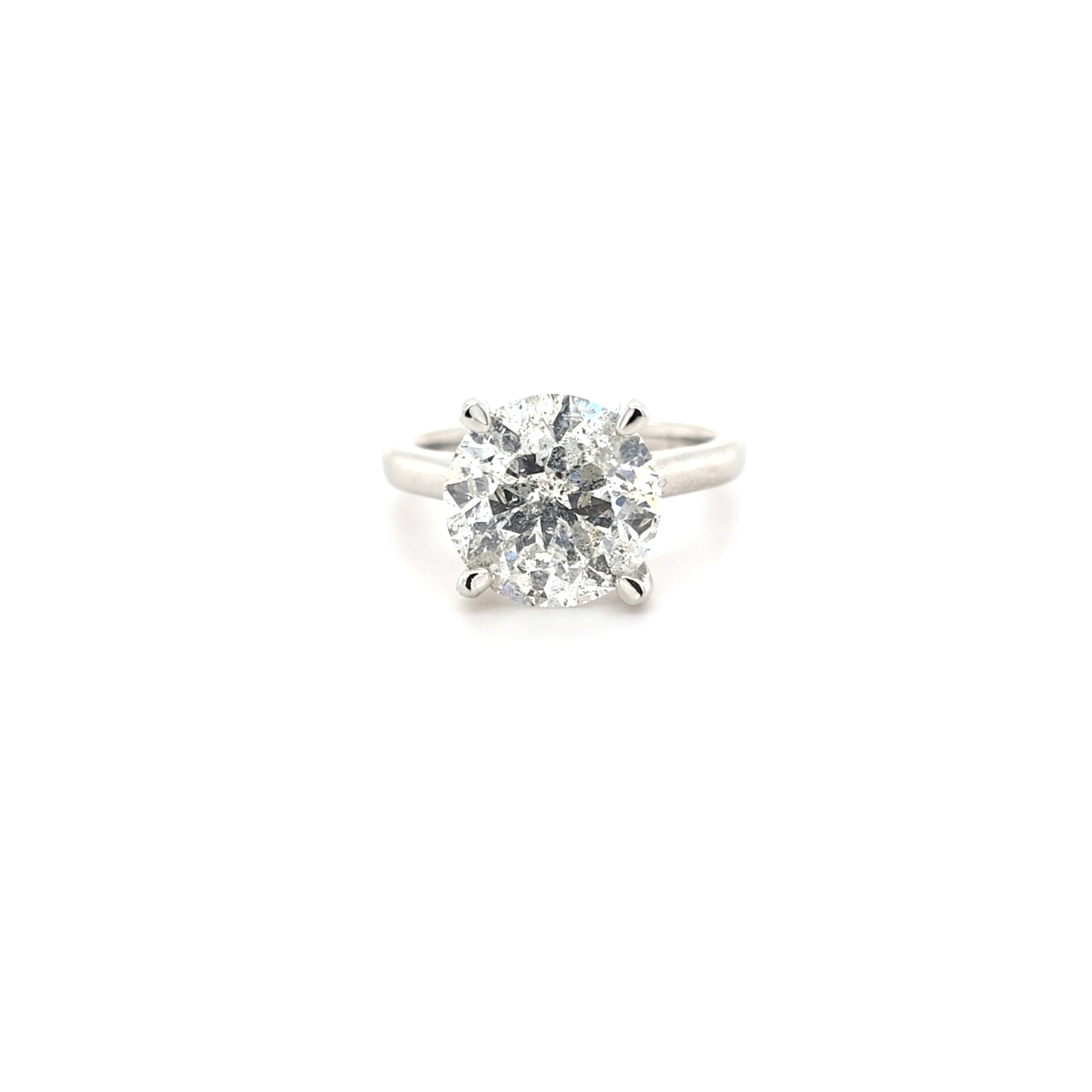 IGI 4.53ct H/I1 Round Brilliant Cut Diamond Solitaire Set in Platinum - Montpellier Jewellers