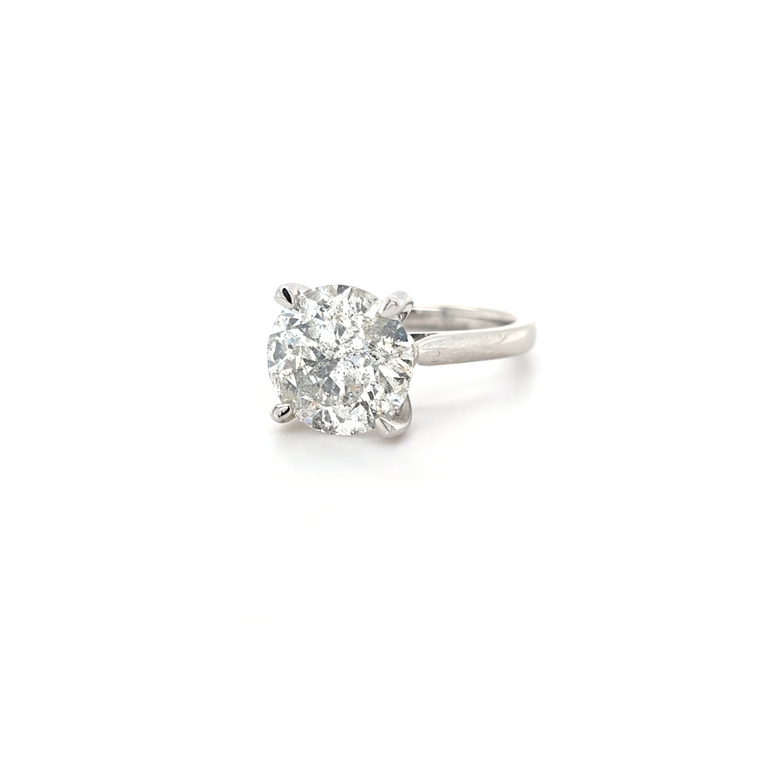 IGI 4.53ct H/I1 Round Brilliant Cut Diamond Solitaire Set in Platinum - Montpellier Jewellers