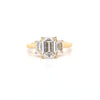IGI 1.55ct D/VS1 Emerald Cut LAB Diamond Ring with Emerald Cut Side Stones Set in 18ct Yellow Gold