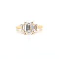 IGI 1.55ct D/VS1 Emerald Cut LAB Diamond Ring with Emerald Cut Side Stones Set in 18ct Yellow Gold