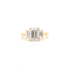 IGI 1.55ct D/VS1 Emerald Cut LAB Diamond Ring with Emerald Cut Side Stones Set in 18ct Yellow Gold