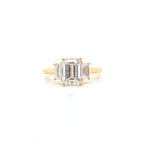 IGI 1.55ct D/VS1 Emerald Cut LAB Diamond Ring with Emerald Cut Side Stones Set in 18ct Yellow Gold