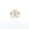 IGI 4.04ct D/VS2 Oval Cut LAB Diamond Ring with Fancy Diamond Shoulders Set in 18ct Yellow Gold