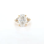 IGI 4.04ct D/VS2 Oval Cut LAB Diamond Ring with Fancy Diamond Shoulders Set in 18ct Yellow Gold