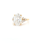 IGI 4.04ct D/VS2 Oval Cut LAB Diamond Ring with Fancy Diamond Shoulders Set in 18ct Yellow Gold