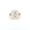 IGI 4.04ct D/VS2 Oval Cut LAB Diamond Ring with Fancy Diamond Shoulders Set in 18ct Yellow Gold