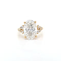 IGI 4.04ct D/VS2 Oval Cut LAB Diamond Ring with Fancy Diamond Shoulders Set in 18ct Yellow Gold