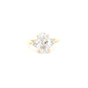 IGI 2.50ct D/VS2 Oval Cut LAB Diamond Ring with Trefoil Diamond Shoulders Set in 18ct Yellow Gold