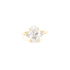 IGI 2.50ct D/VS2 Oval Cut LAB Diamond Ring with Trefoil Diamond Shoulders Set in 18ct Yellow Gold