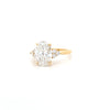 IGI 2.50ct D/VS2 Oval Cut LAB Diamond Ring with Trefoil Diamond Shoulders Set in 18ct Yellow Gold