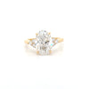 IGI 2.50ct D/VS2 Oval Cut LAB Diamond Ring with Trefoil Diamond Shoulders Set in 18ct Yellow Gold