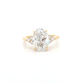 IGI 2.50ct D/VS2 Oval Cut LAB Diamond Ring with Trefoil Diamond Shoulders Set in 18ct Yellow Gold