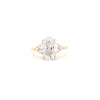 IGI 2.50ct D/VS2 Oval Cut LAB Diamond Ring with Trefoil Diamond Shoulders Set in 18ct Yellow Gold