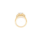 IGI 2.50ct D/VS2 Oval Cut LAB Diamond Ring with Trefoil Diamond Shoulders Set in 18ct Yellow Gold
