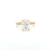 IGI 2.53ct D/VS1 Oval Cut LAB Diamond Ring with Diamond Shoulders & Diamond Set Claws Set in 18ct Yellow Gold
