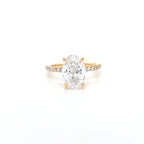 IGI 2.53ct D/VS1 Oval Cut LAB Diamond Ring with Diamond Shoulders & Diamond Set Claws Set in 18ct Yellow Gold