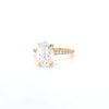 IGI 2.53ct D/VS1 Oval Cut LAB Diamond Ring with Diamond Shoulders & Diamond Set Claws Set in 18ct Yellow Gold