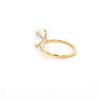 IGI 2.53ct D/VS1 Oval Cut LAB Diamond Ring with Diamond Shoulders & Diamond Set Claws Set in 18ct Yellow Gold