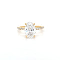 IGI 2.53ct D/VS1 Oval Cut LAB Diamond Ring with Diamond Shoulders & Diamond Set Claws Set in 18ct Yellow Gold