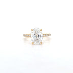 IGI 2.53ct D/VS1 Oval Cut LAB Diamond Ring with Diamond Shoulders & Diamond Set Claws Set in 18ct Yellow Gold