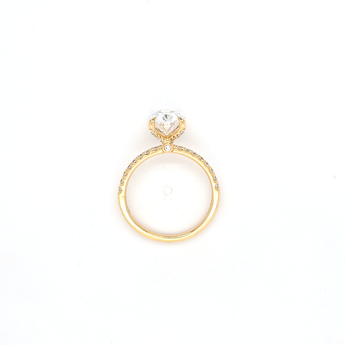 IGI 2.53ct D/VS1 Oval Cut LAB Diamond Ring with Diamond Shoulders & Diamond Set Claws Set in 18ct Yellow Gold