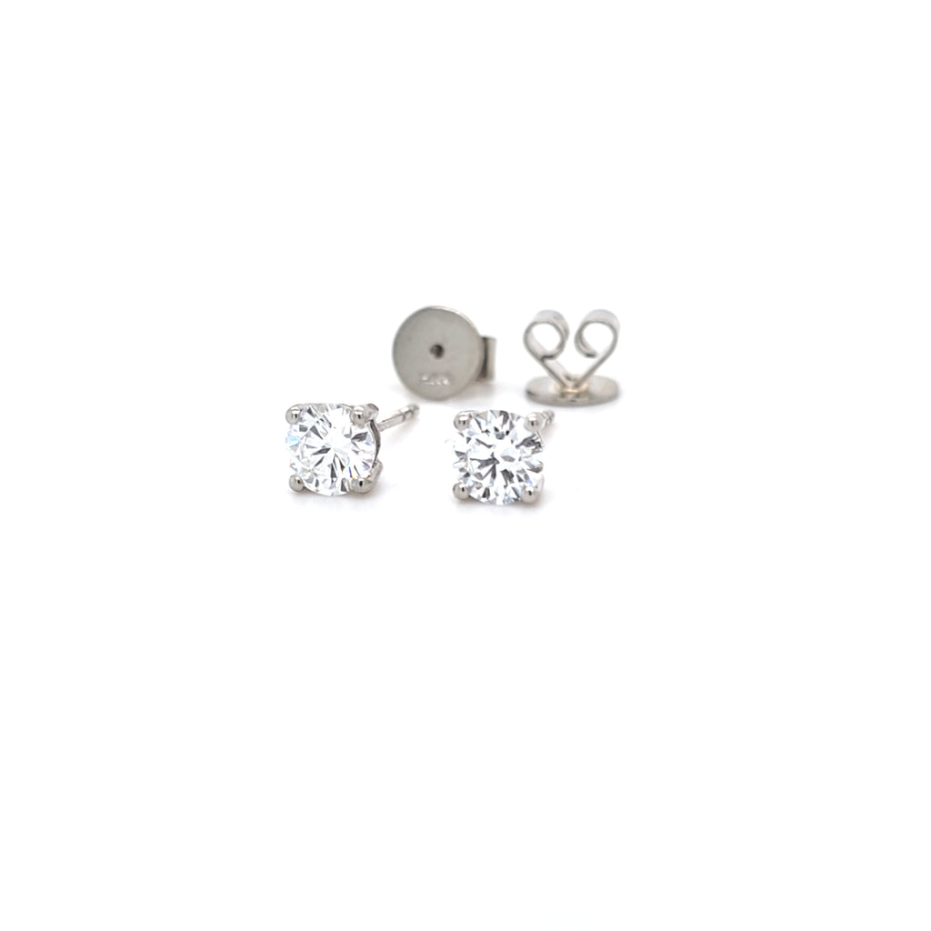 GIA 1.00ct D/Internally Flawless Diamond Stud Earrings Set in Platinum