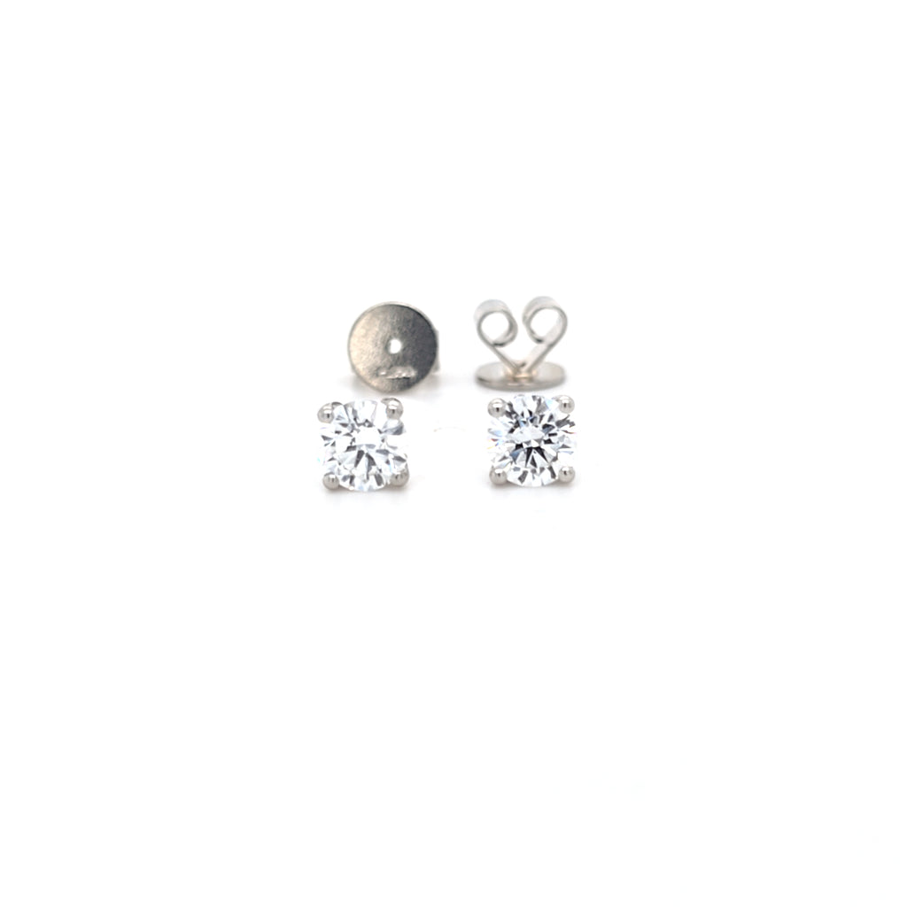 GIA 1.00ct D/Internally Flawless Diamond Stud Earrings Set in Platinum