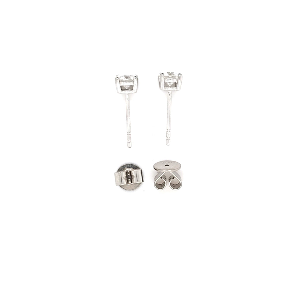 GIA 1.00ct D/Internally Flawless Diamond Stud Earrings Set in Platinum