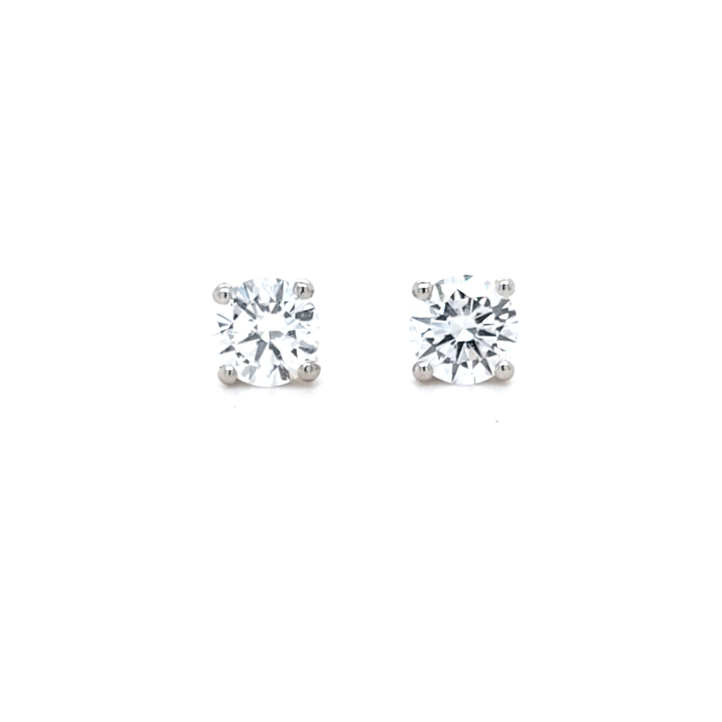 GIA 1.00ct D/Internally Flawless Diamond Stud Earrings Set in Platinum