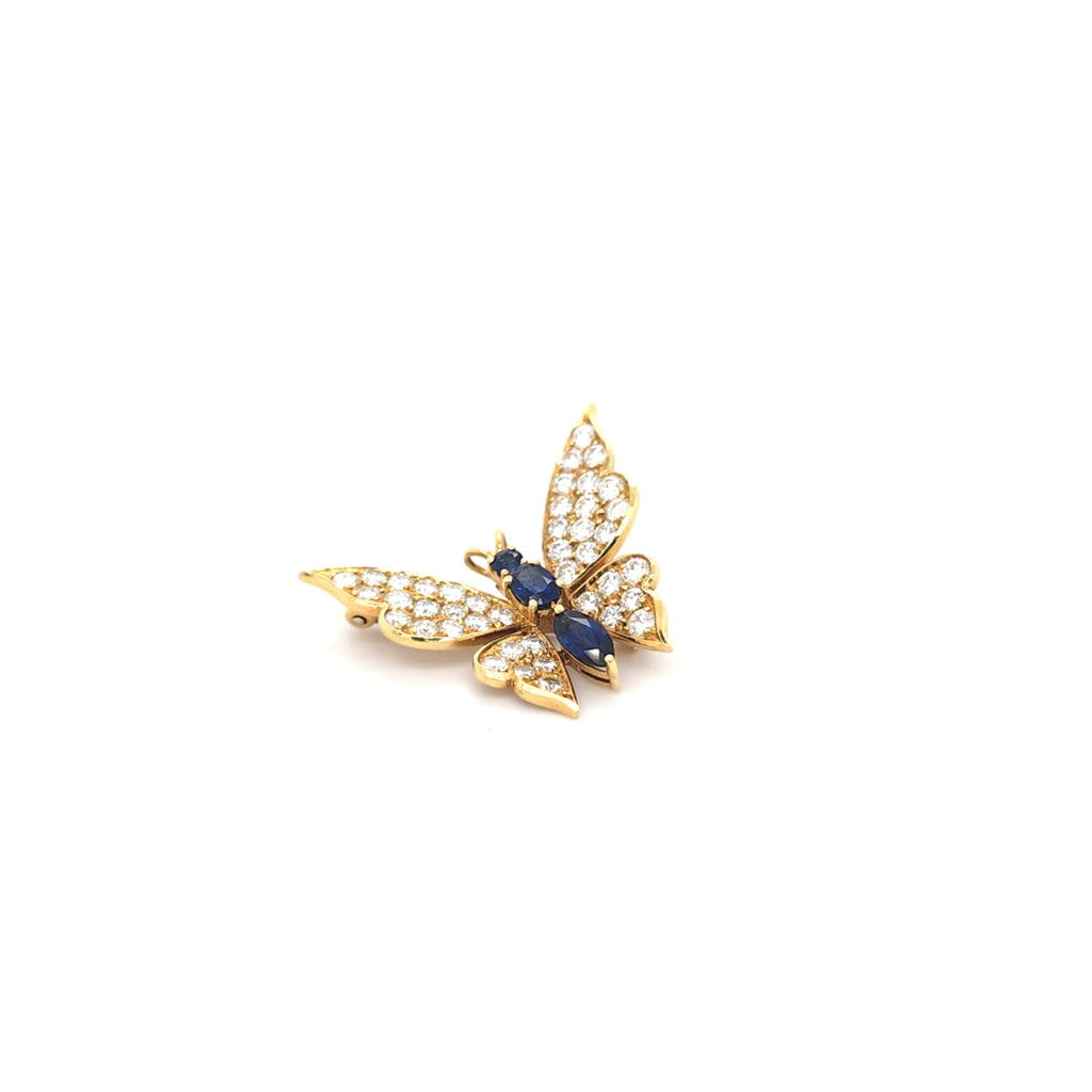 Vintage Sapphire and Diamond Brooch