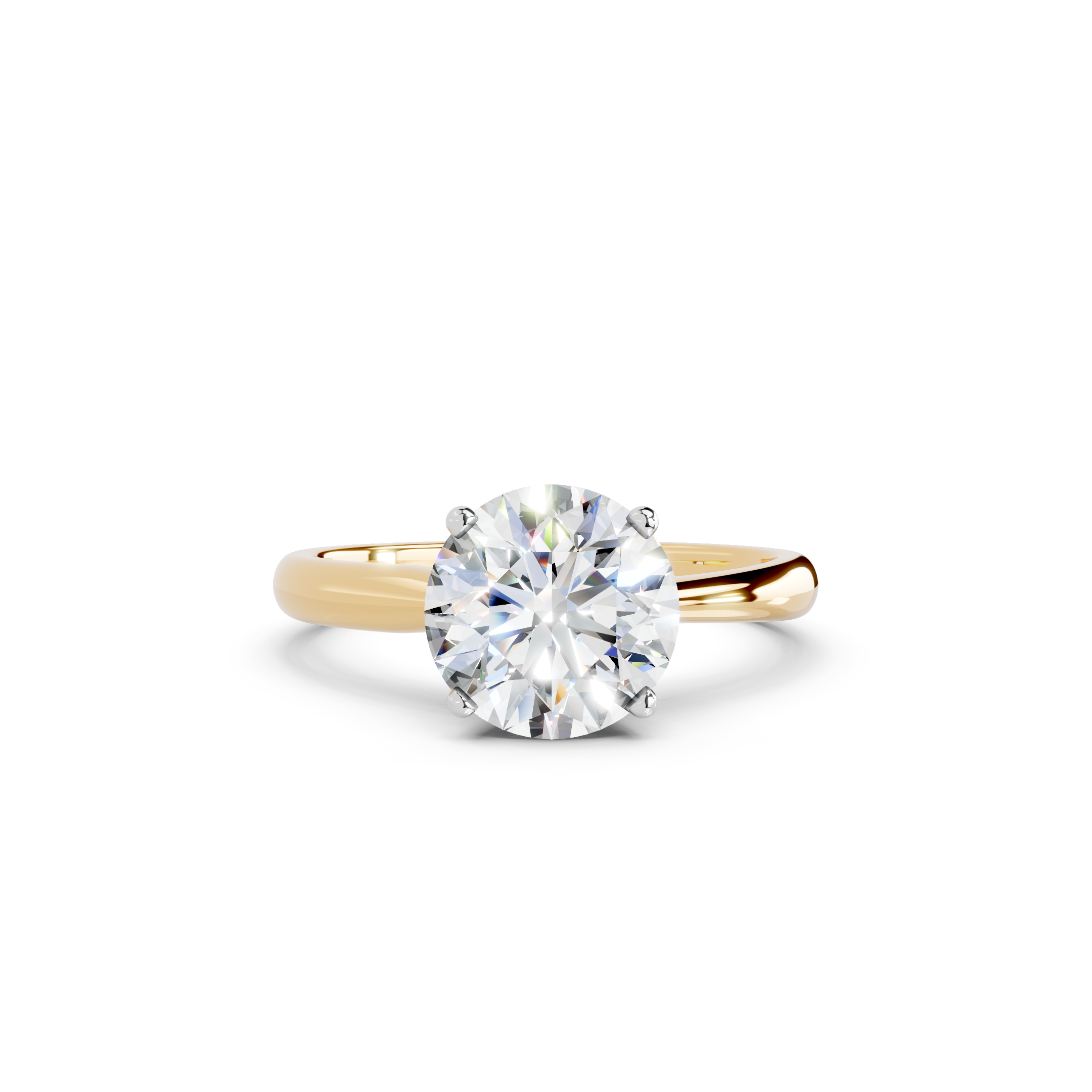 IGI certified 2.00ct lab grown round diamond solitaire engagement ring set in 18ct Yellow Gold