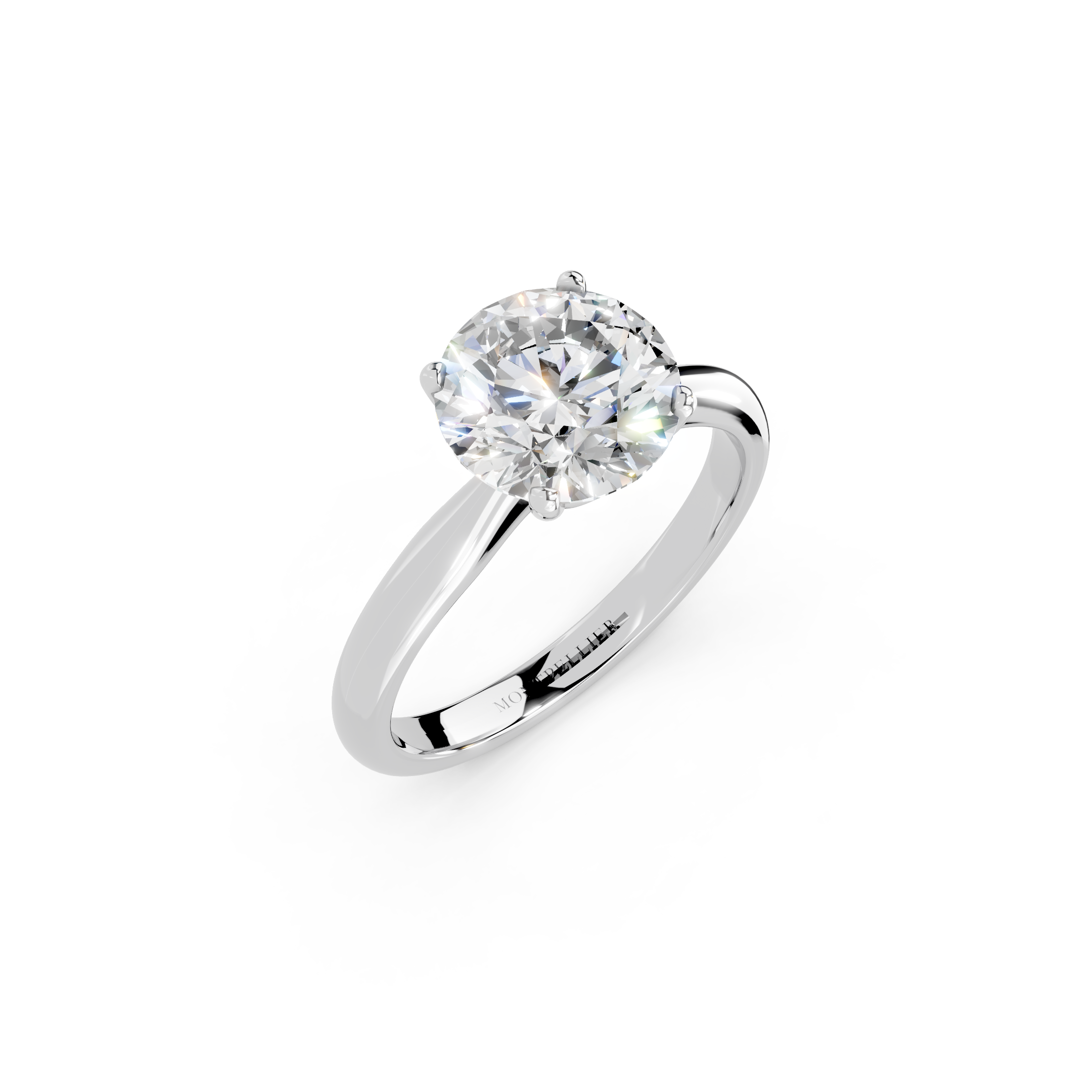 IGI certified 2.00ct lab grown diamond solitaire engagement ring on a plain background