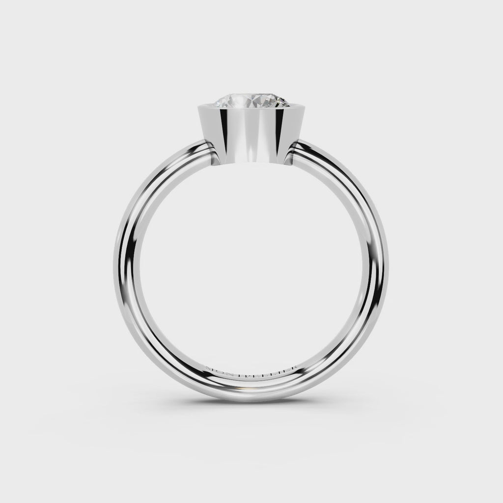 IGI 1.00ct Lab Grown Round Bezel Set Diamond Solitaire Engagement Ring Platinum or 18ct Gold