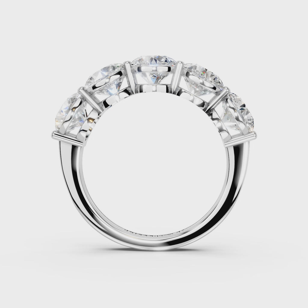 3.50ct Lab Grown 5 Stone Round Diamond Ring Platinum or 18ct Gold - The Montpellier Classic 5 Stone Ring