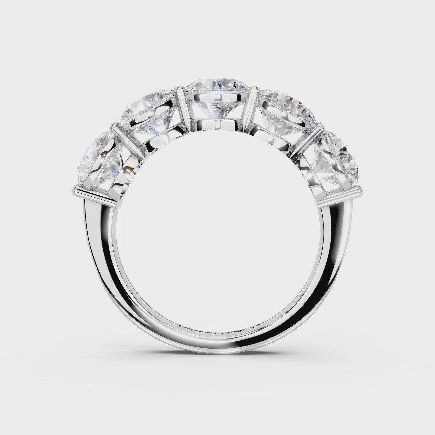 3.50ct Lab Grown 5 Stone Round Diamond Ring Platinum or 18ct Gold - The Montpellier Classic 5 Stone Ring
