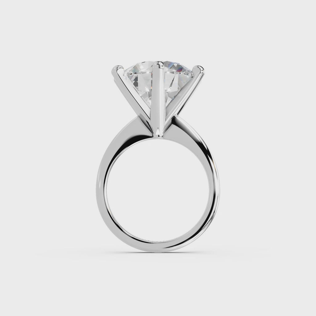 IGI 10.00ct Lab Grown Diamond Solitaire Engagement Ring - The Montpellier Classic 6 Claw