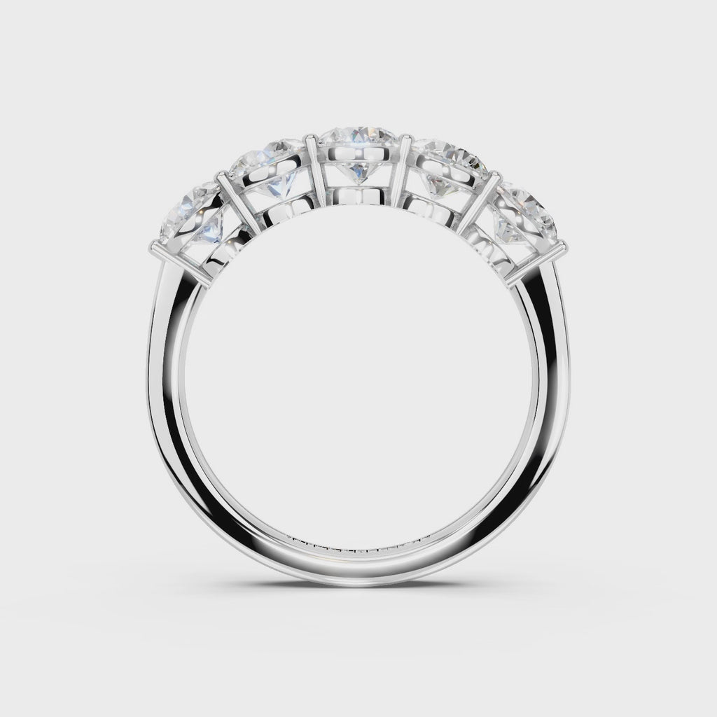 1.50ct Lab Grown 5 Stone Round Diamond Ring Platinum or 18ct Gold - The Montpellier Classic 5 Stone Ring